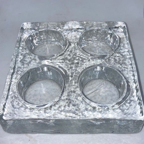 Crate & Barrel -Quattro mcm style
Thick clear glass tea light candle holder - Picture 5 of 6